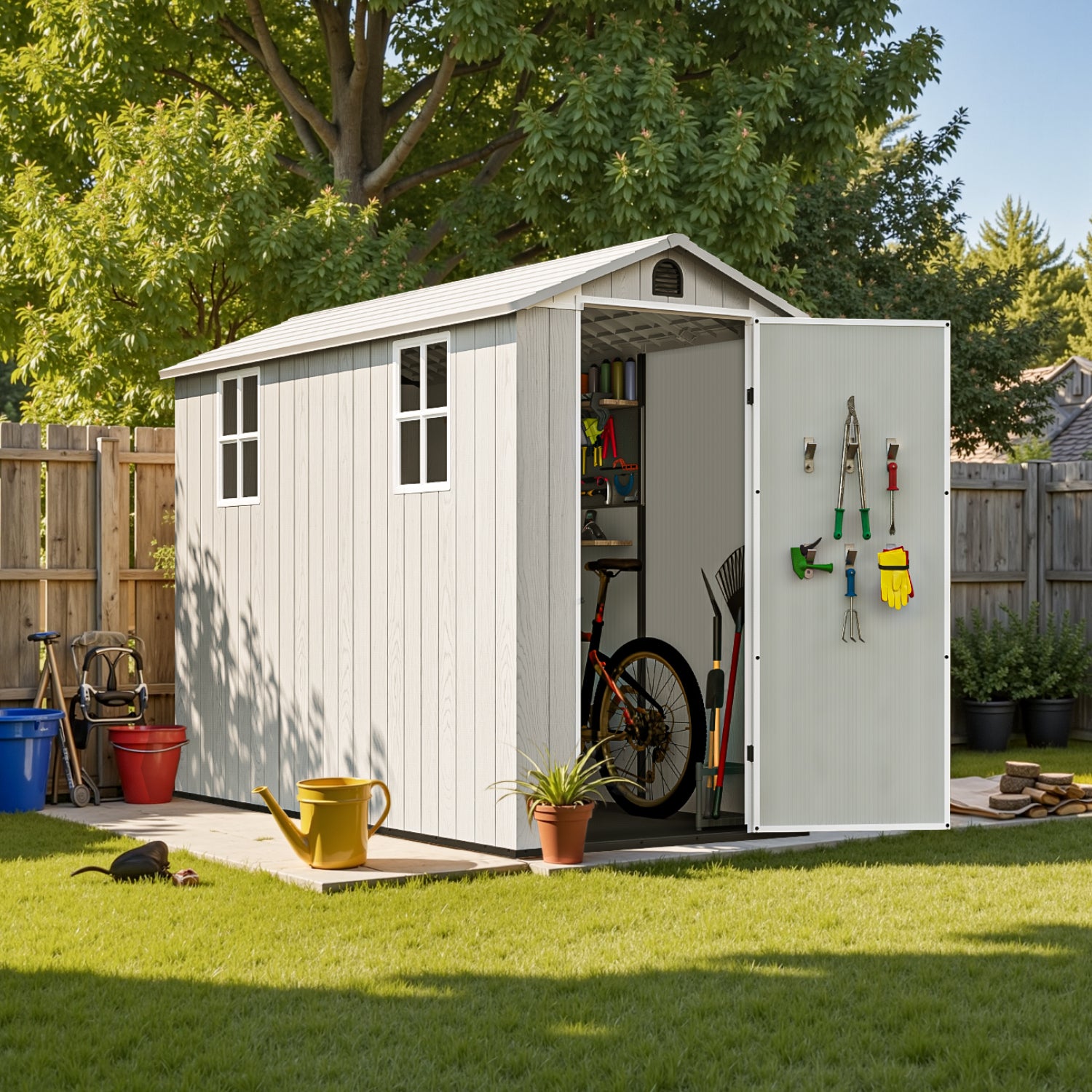 Patiowell 4x8 plastic shed gray
