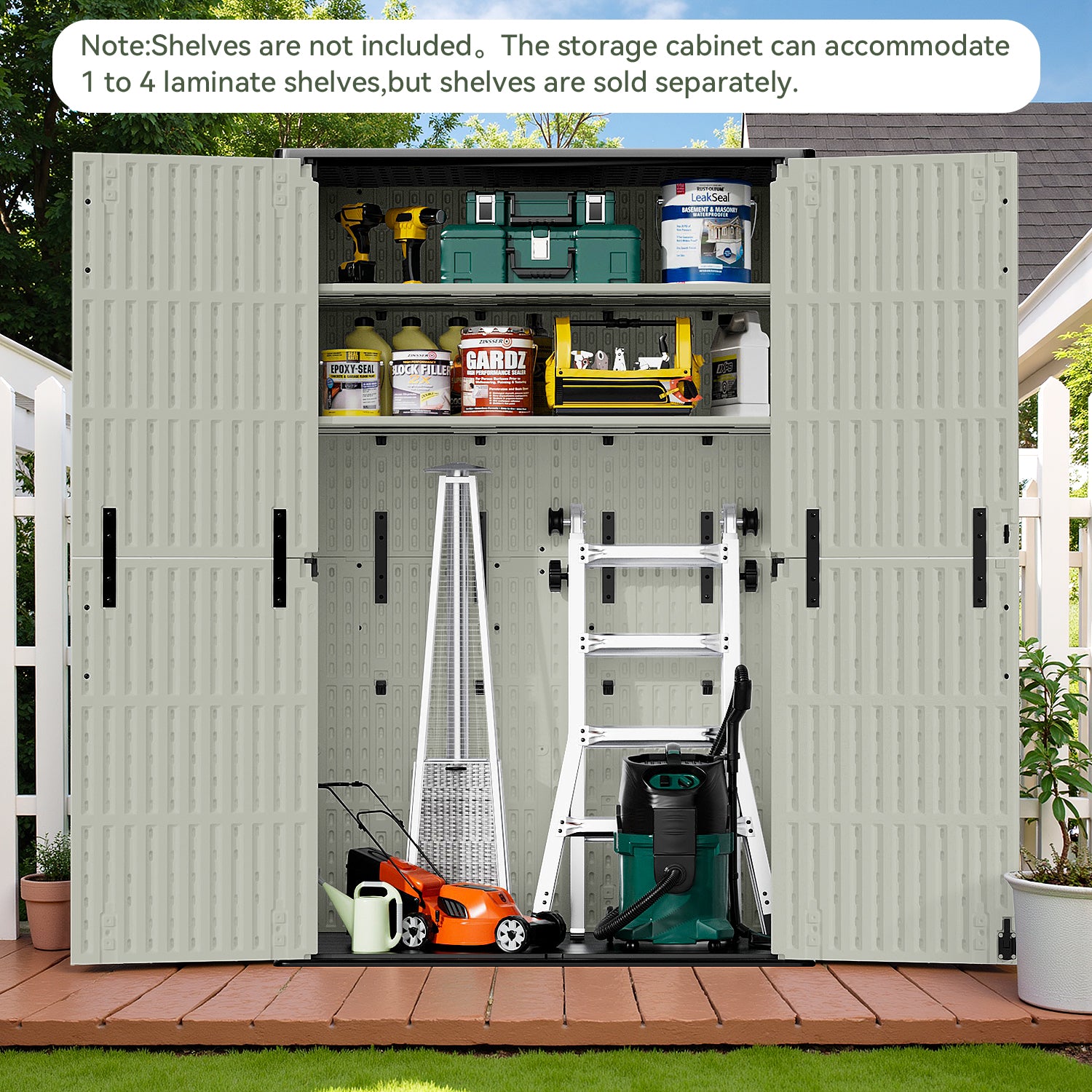 Patiowell 50 cu ft plastic cabinet beige