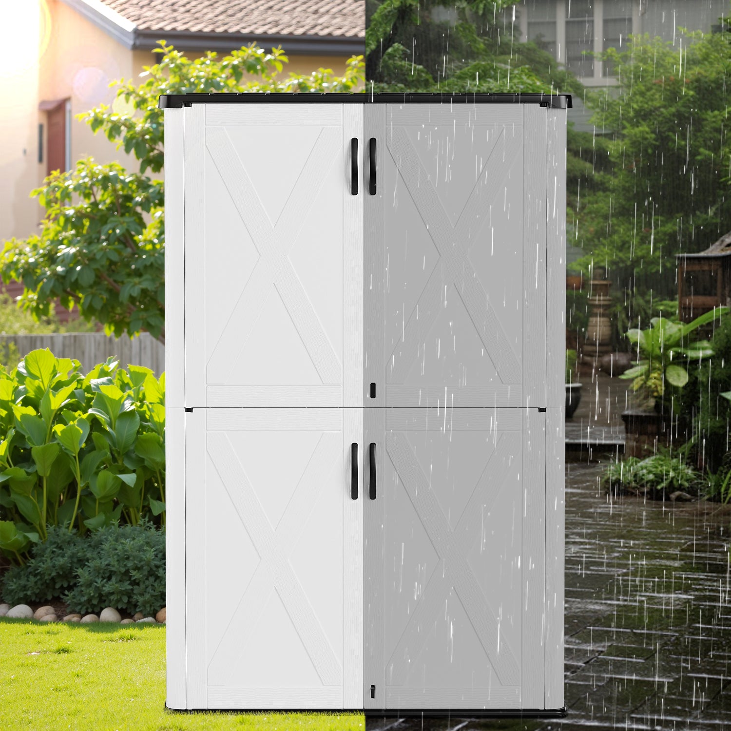 Patiowell 50 cu ft plastic cabinet white