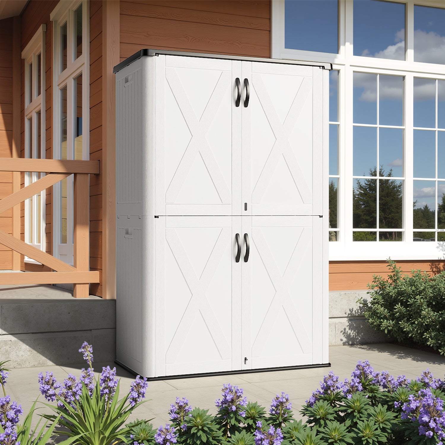 Patiowell 50 Cu.ft Plastic Storage Cabinet, White | Patiowell