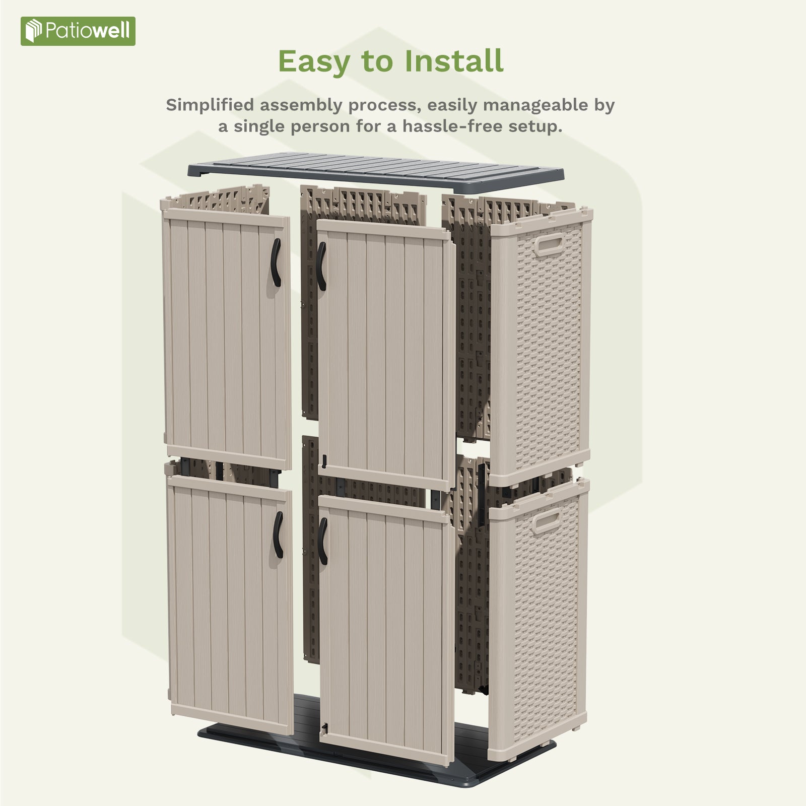 Patiowell 50 cu ft plastic cabinet beige