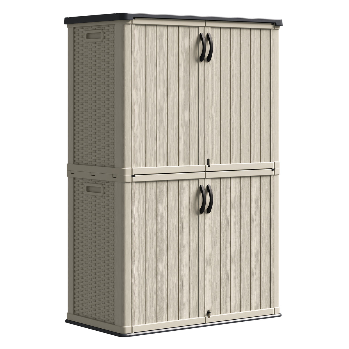 50 Cu Ft Plastic Cabinet with Weatherproof Design, Beige | Patiowell