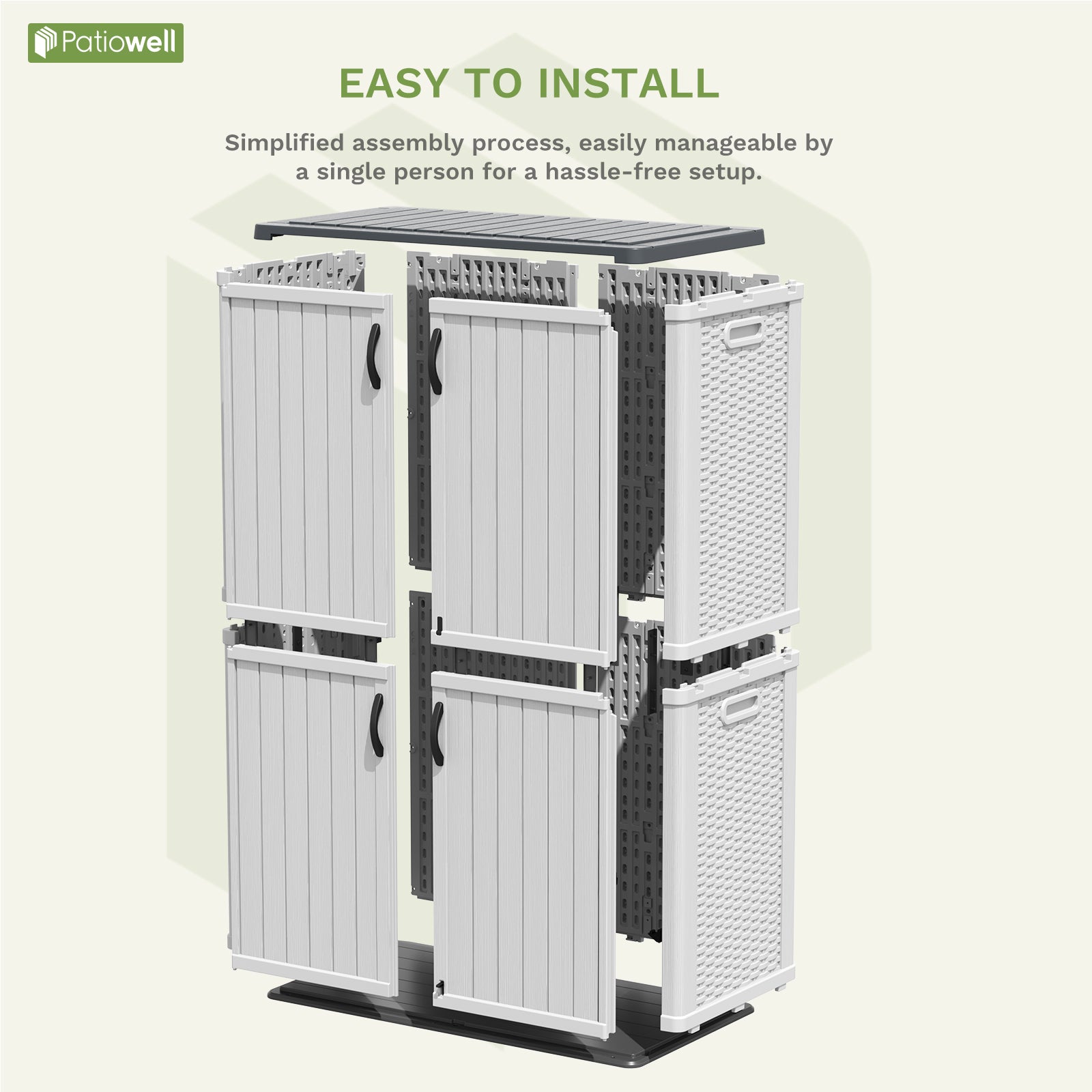 Patiowell 50 cu ft plastic cabinet white