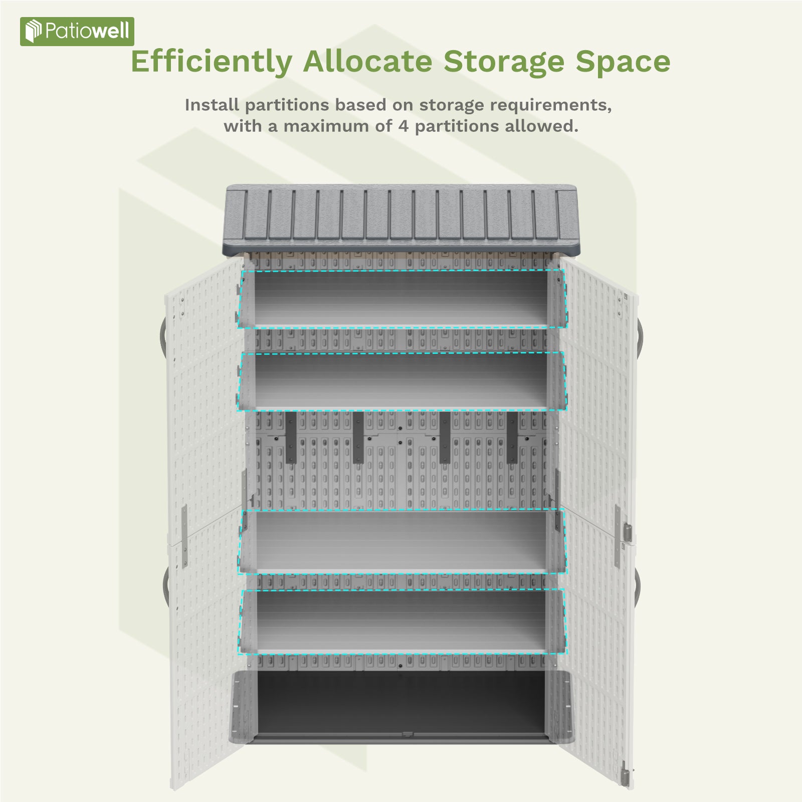 Patiowell 50 cu ft plastic cabinet white