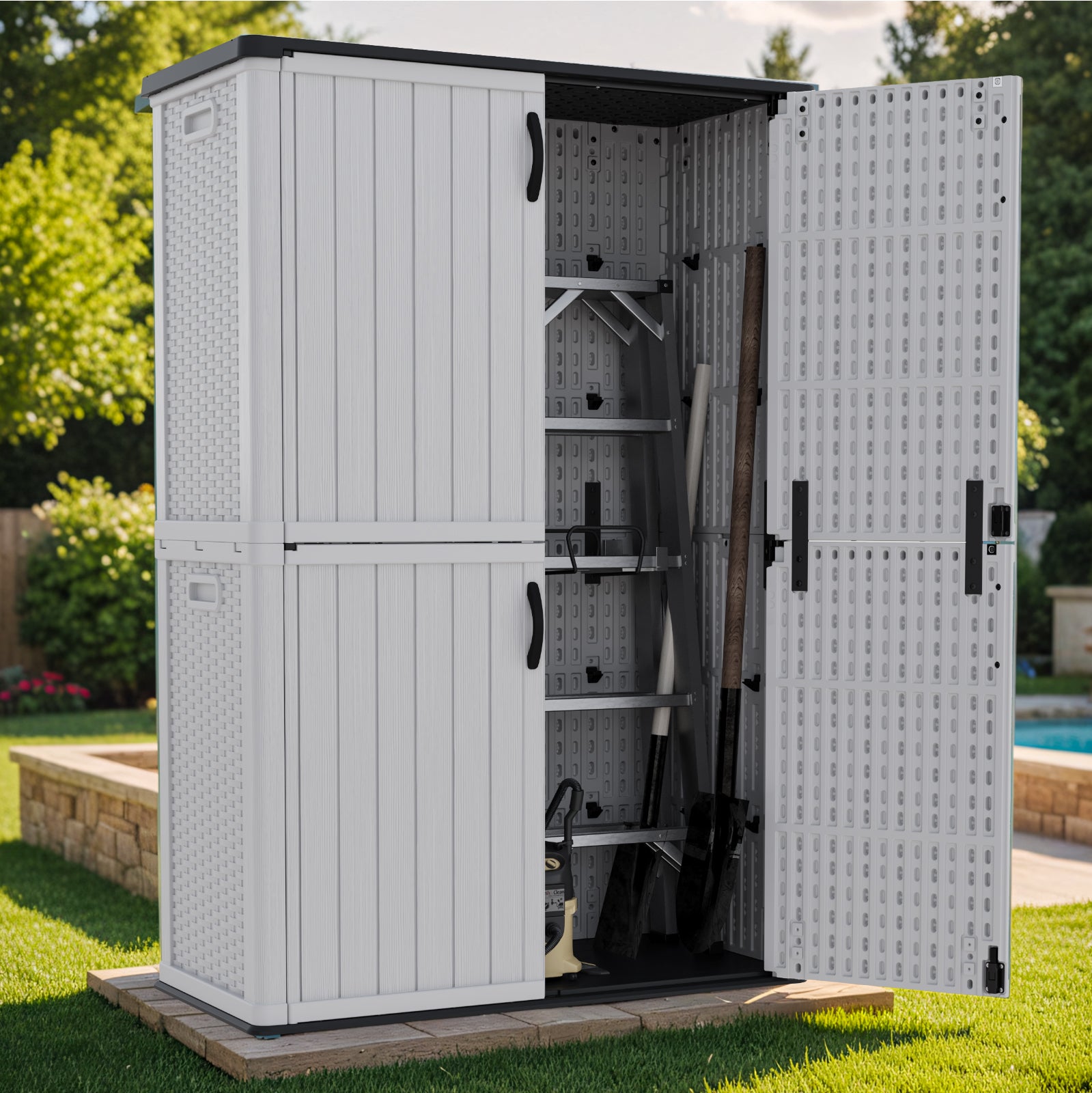 Patiowell 50 cu ft plastic cabinet white