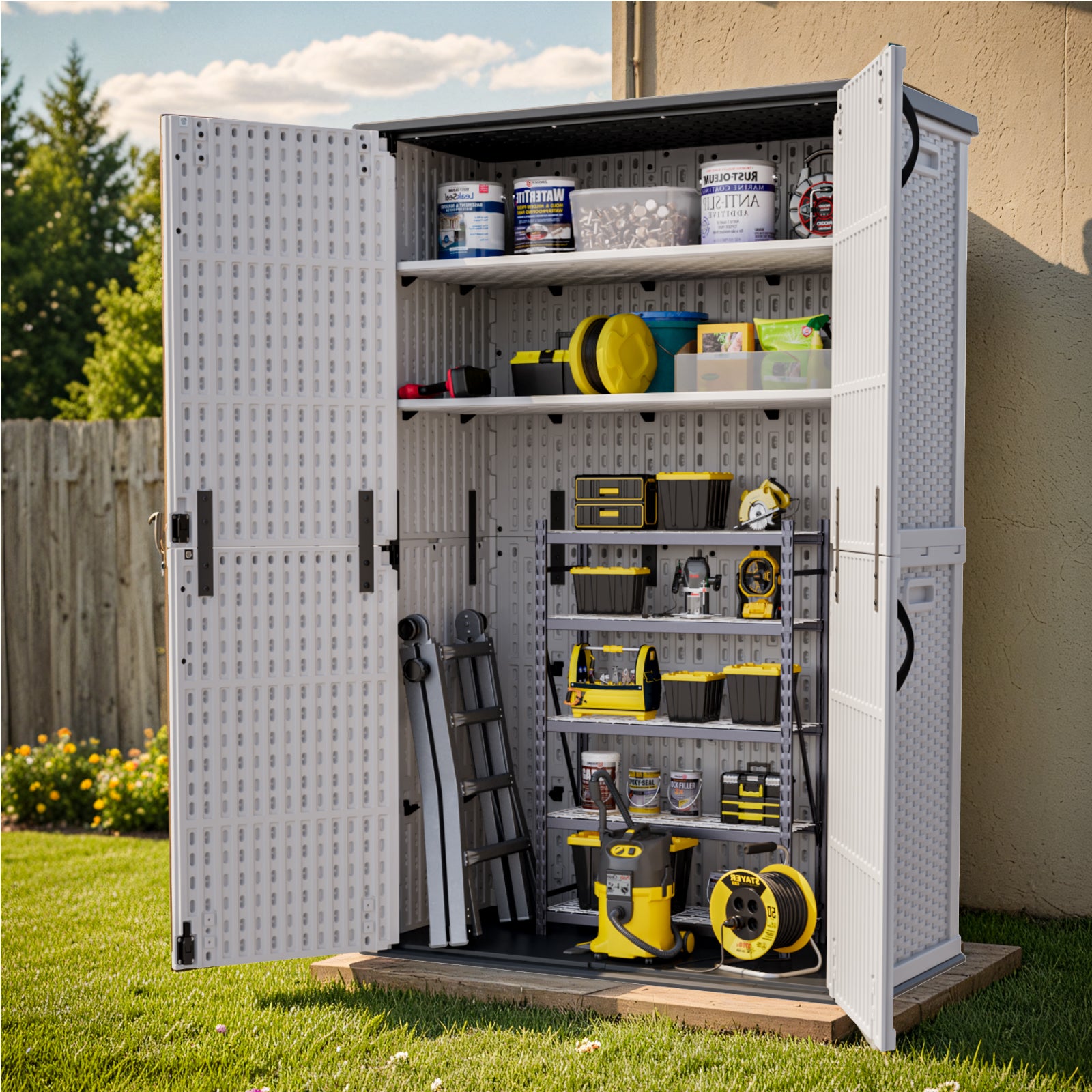 Patiowell 50 cu ft plastic cabinet white