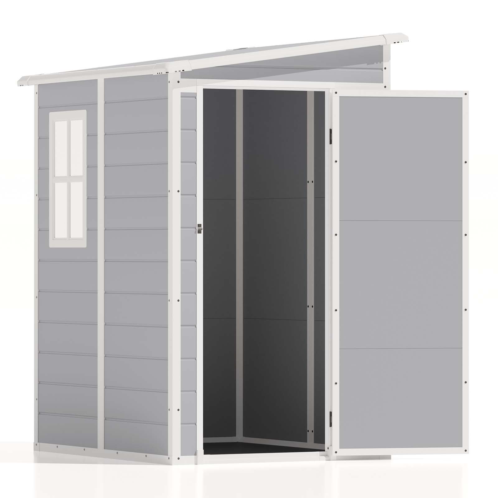 Patiowell 5x4 lean to plastic shed gray