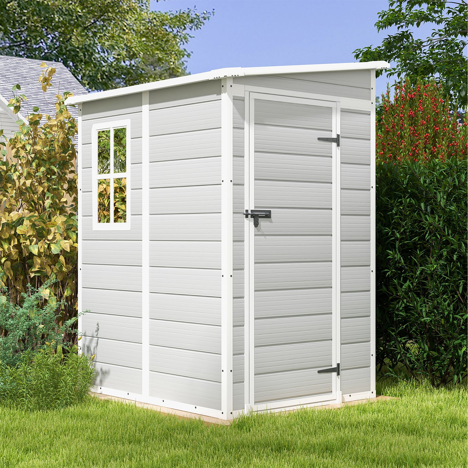 Patiowell 5x4 lean to plastic shed gray