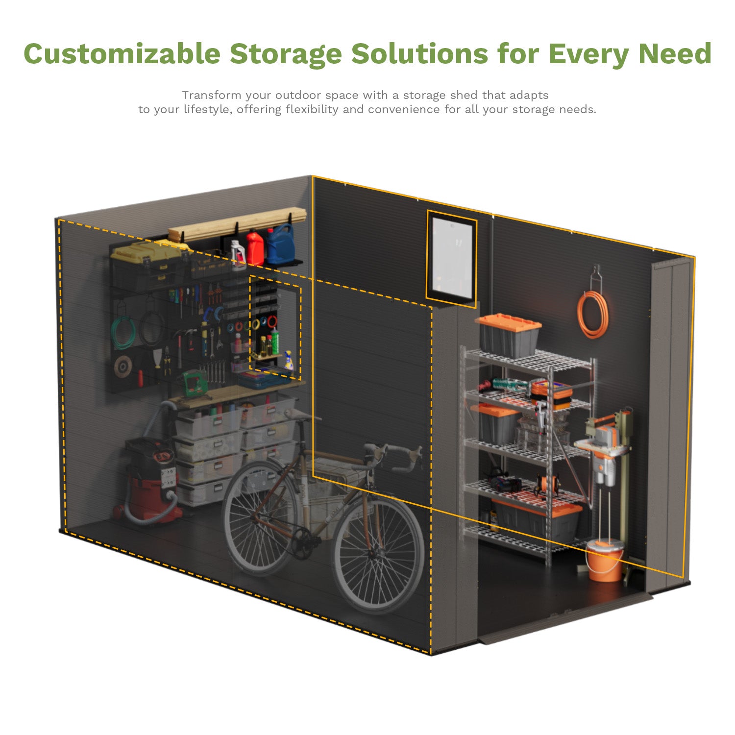 Patiowell 6x10 plastic shed dark gray