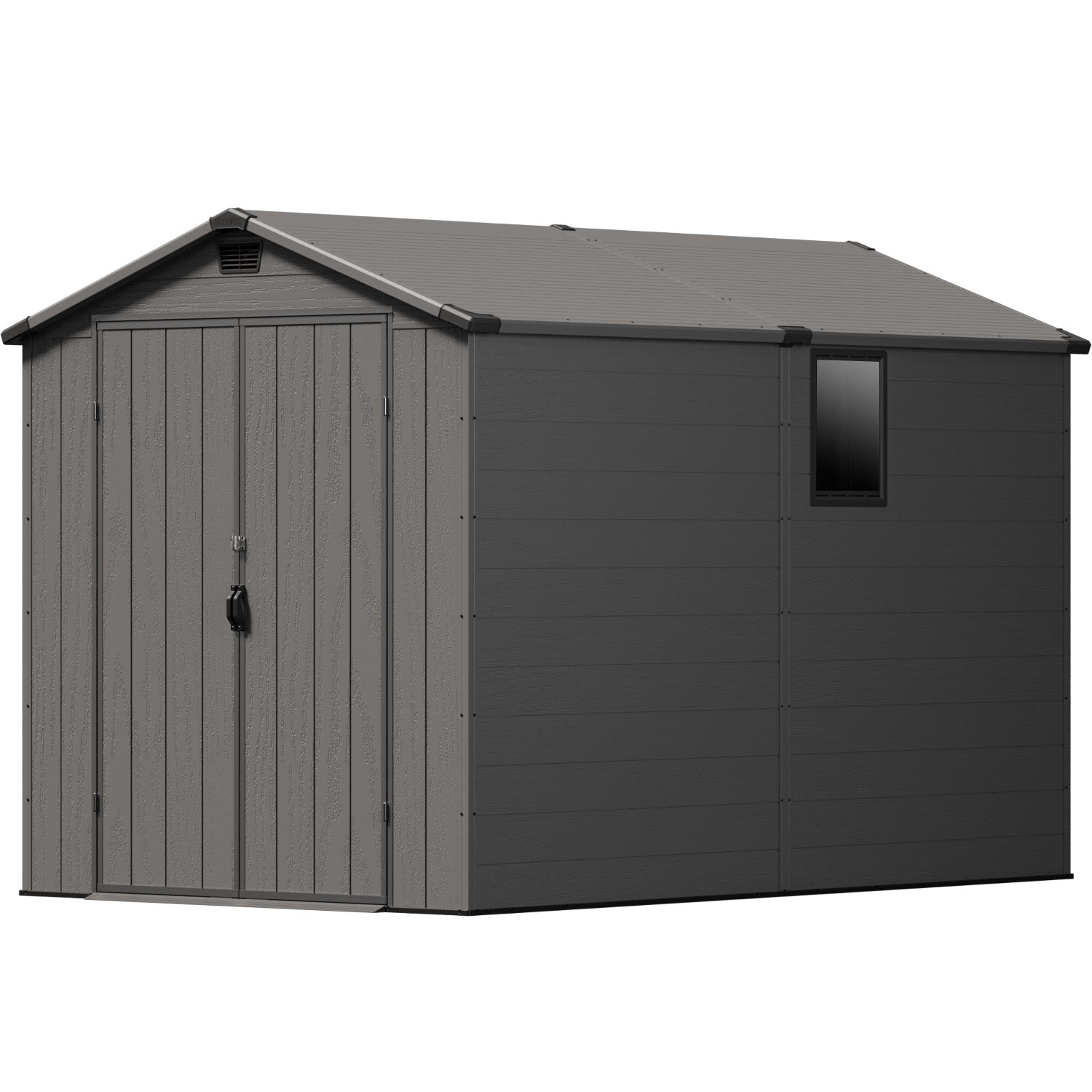 Patiowell 6x10 plastic shed dark gray