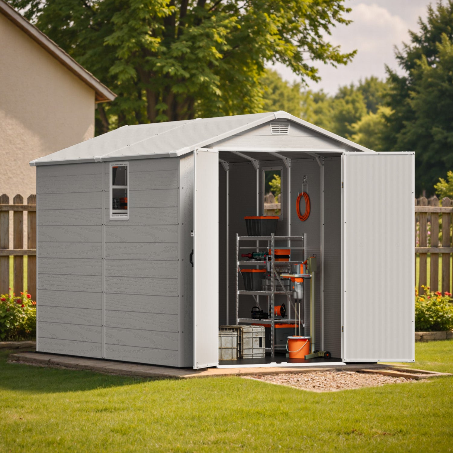 Patiowell 6x10 plastic shed gray