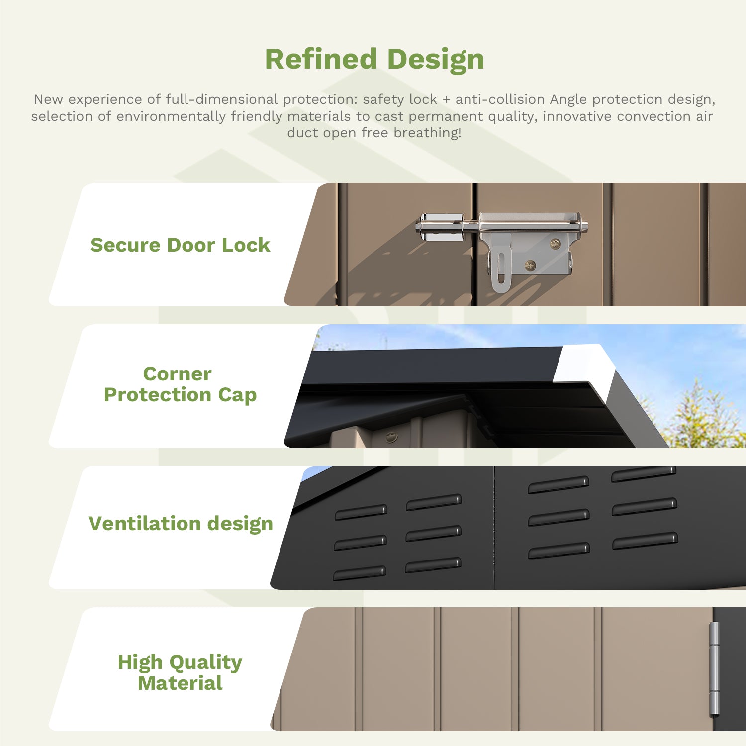 Patiowell 6x4 metal storage shed brown