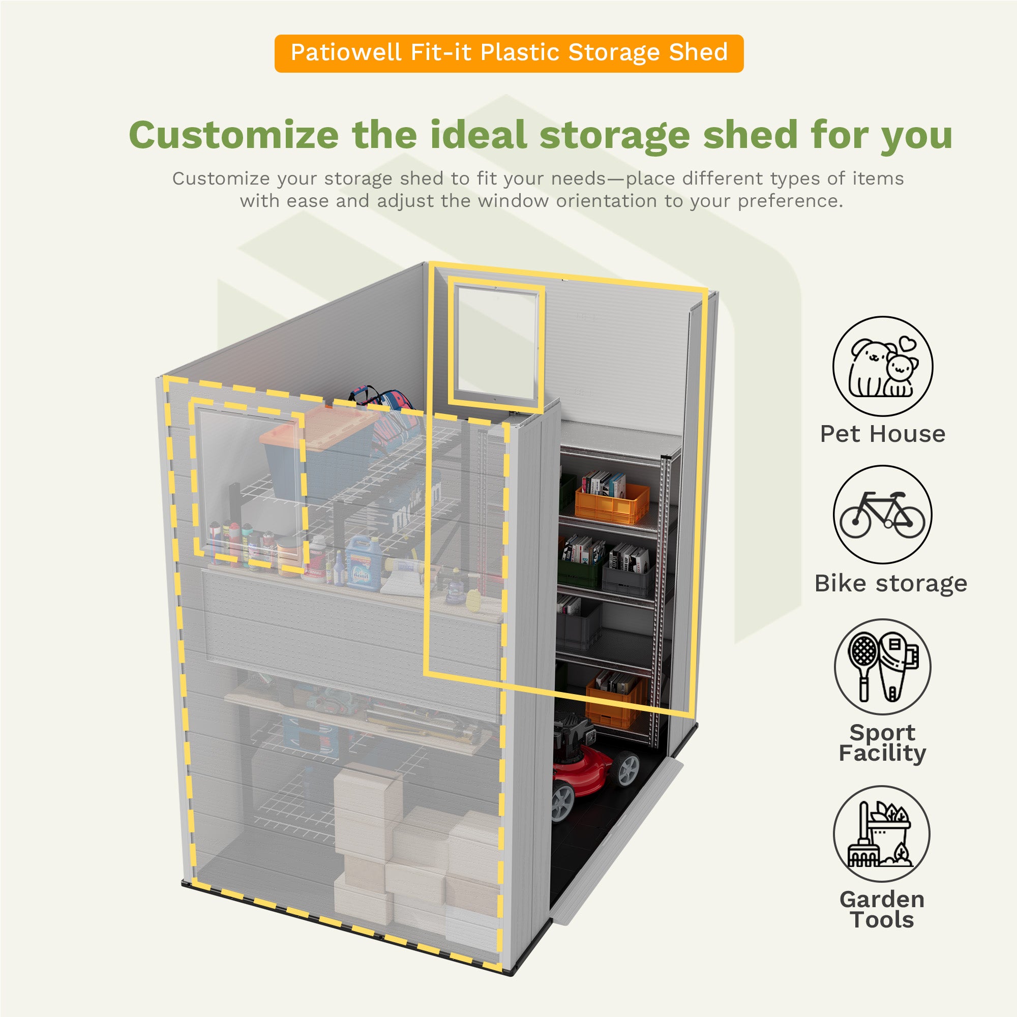 Patiowell 6x4 plastic shed gray