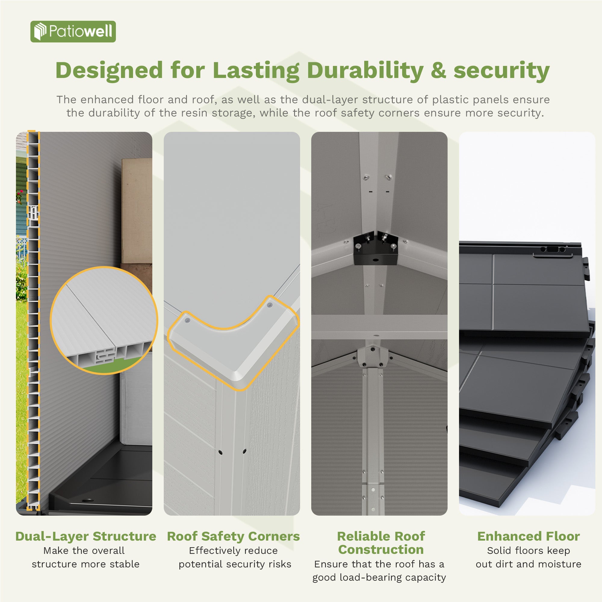 Patiowell 6x4 plastic shed gray