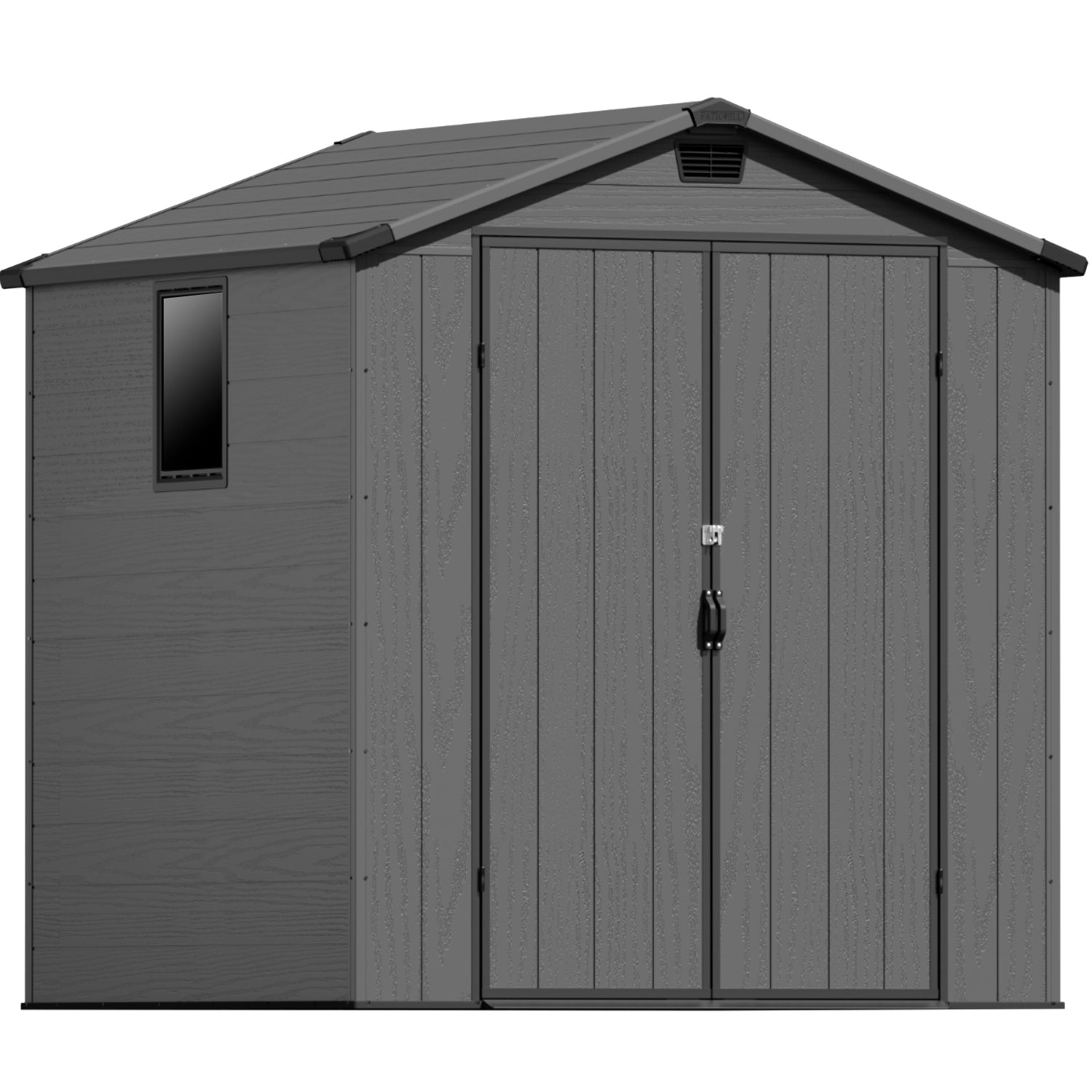 Patiowell 6x6 plastic shed dark gray