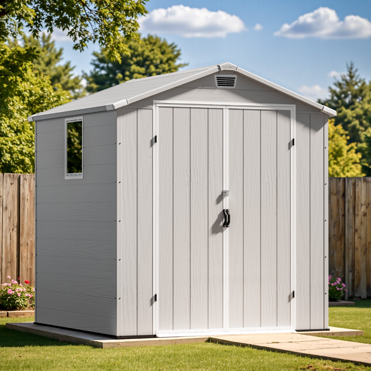 Patiowell 6x6 plastic shed gray