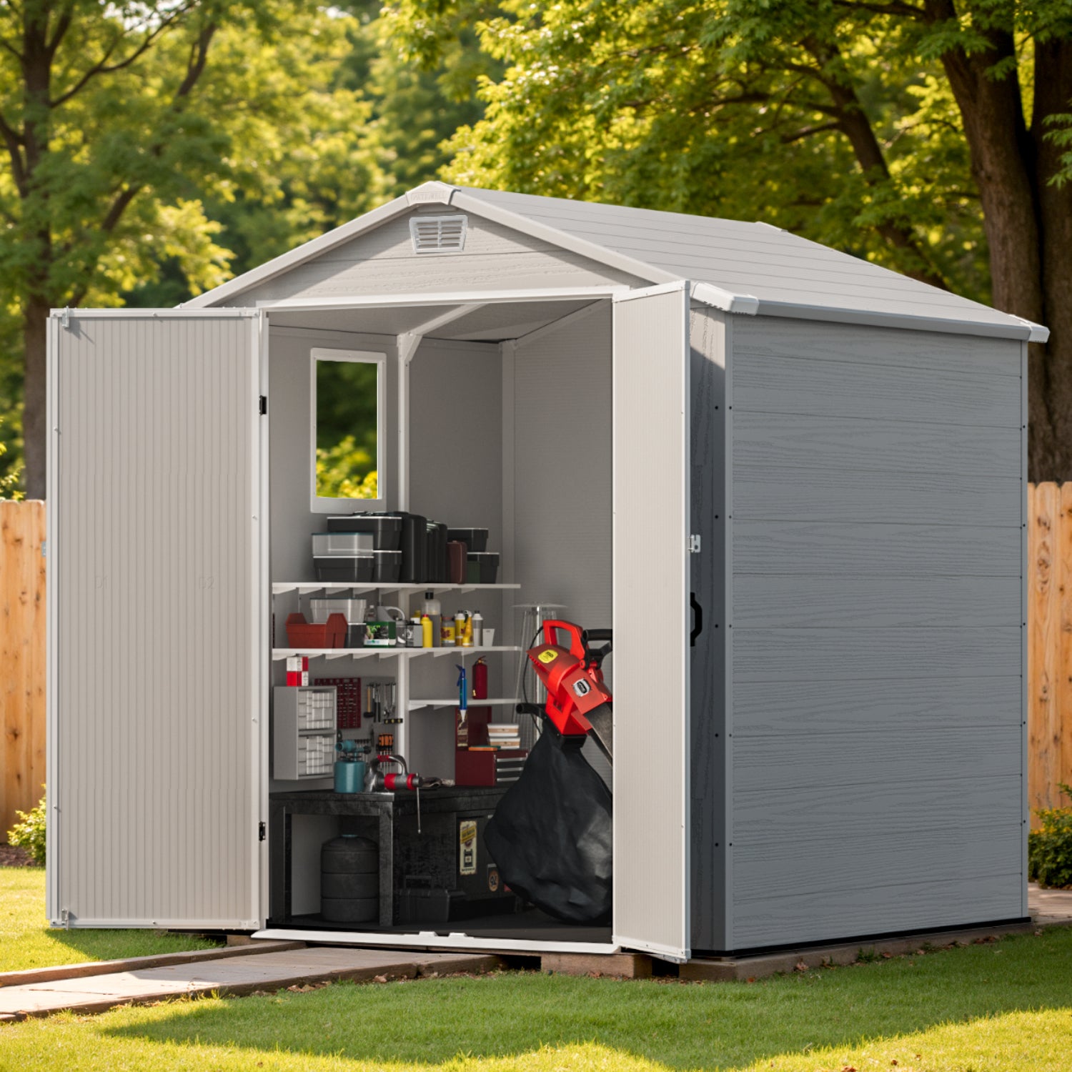 Patiowell 6x6 plastic shed gray