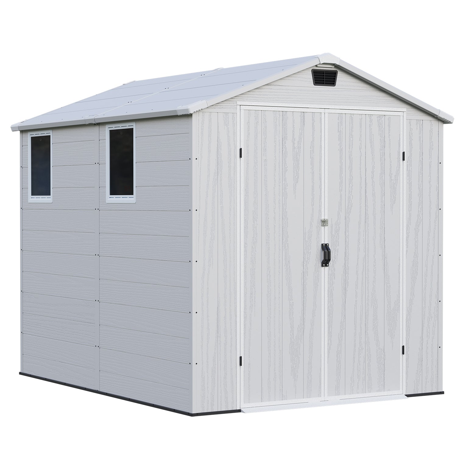 Patiowell 6x8 ft Plastic Storage Shed with Vents, Gray | Patiowell
