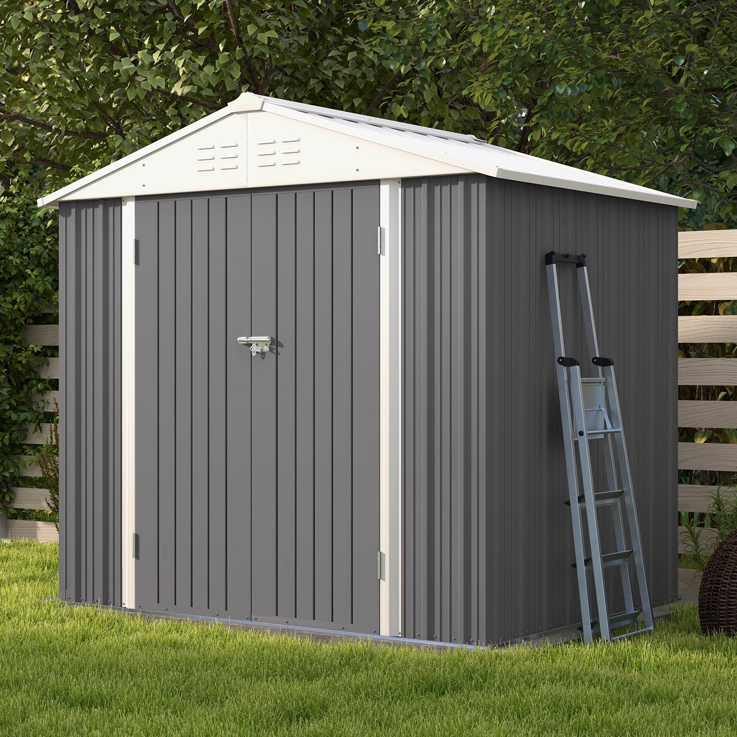 Patiowell 8x6 metal shed gray