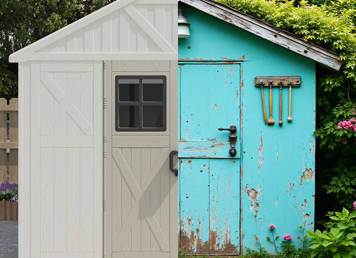 Material comparison - plastic sheds have low maintenance costs.