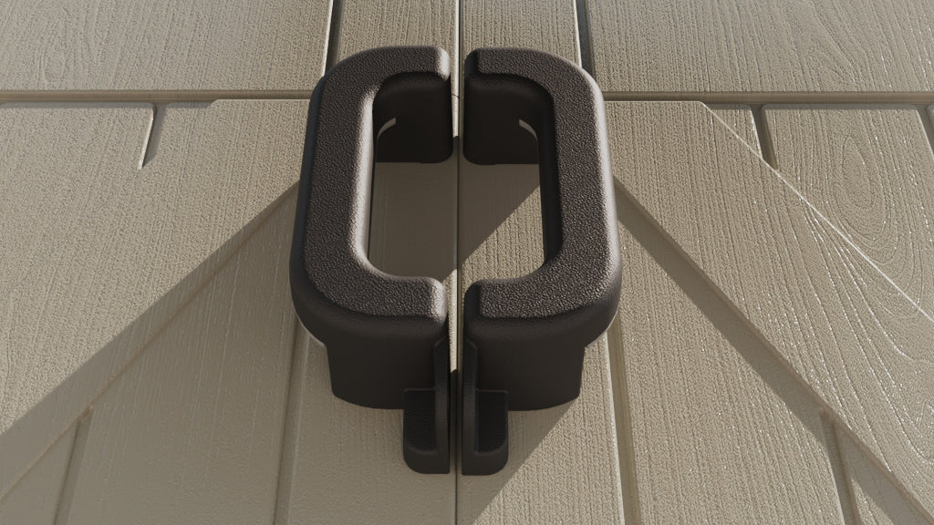 Patiowell kick-it plastic sheds have lockable door