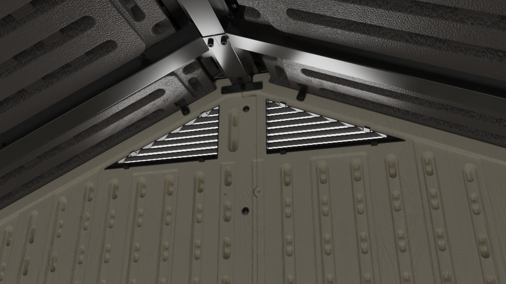 Patiowell kick-it plastic sheds have vents